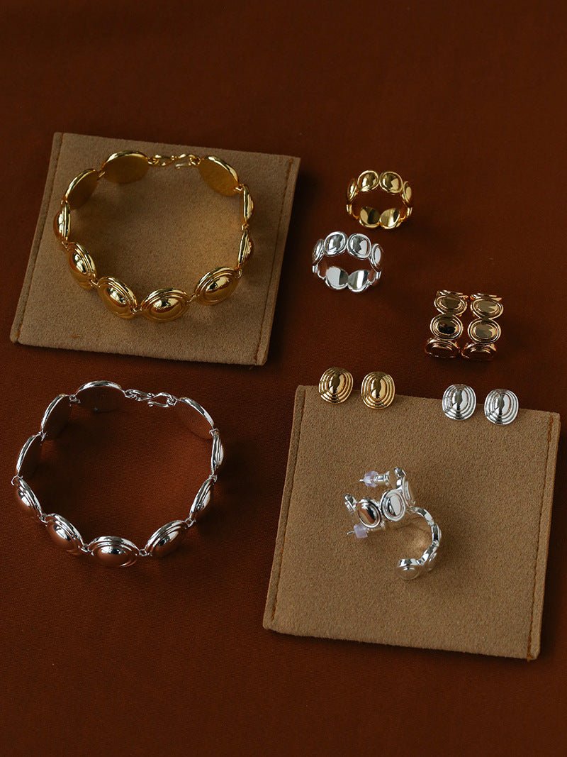 Sculptural Oval Dome Link Bracelet - floysun
