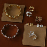 Sculptural Oval Dome Link Bracelet - floysun