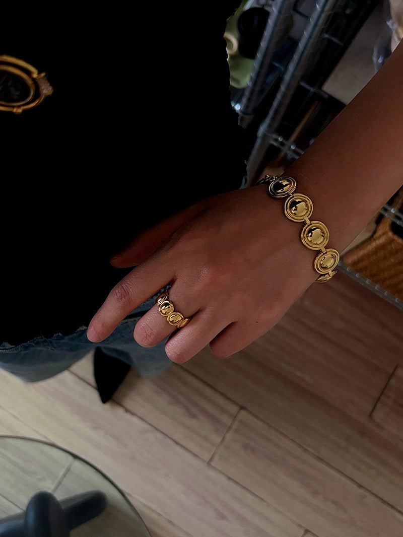 Sculptural Oval Dome Link Bracelet - floysun
