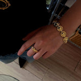 Sculptural Oval Dome Link Bracelet - floysun