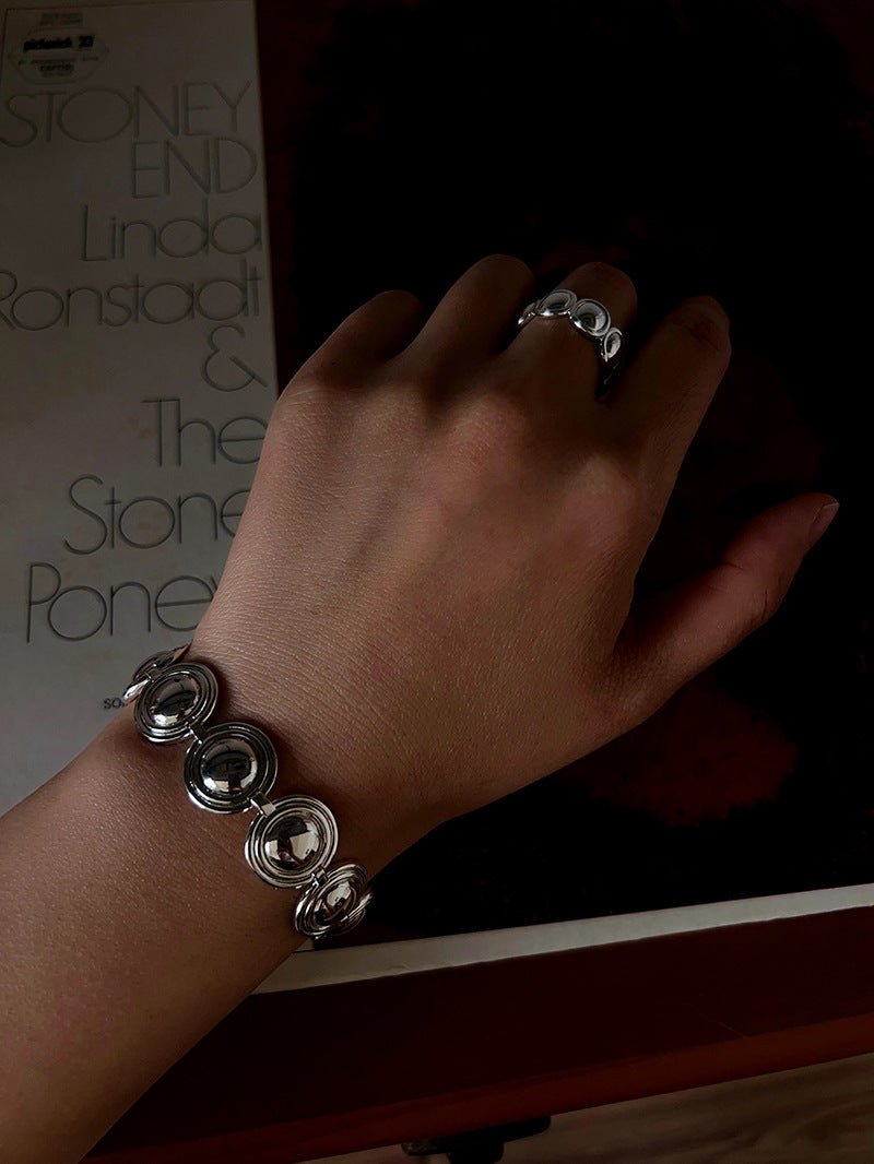 Sculptural Oval Dome Link Bracelet - floysun