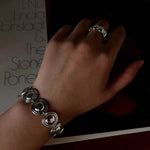 Sculptural Oval Dome Link Bracelet - floysun