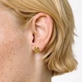 Sculptural Oval Dome Stud Earrings - floysun