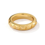 Sculptural Pyramid Stud Band Ring - floysun
