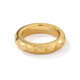 Sculptural Pyramid Stud Band Ring - floysun