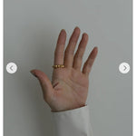 Sculptural Pyramid Stud Band Ring - floysun