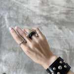 Sculptural Pyramid Stud Band Ring - floysun