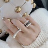 Sculptural Pyramid Stud Band Ring - floysun