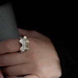 Sculptural Ruffle Adjustable Open Ring - floysun