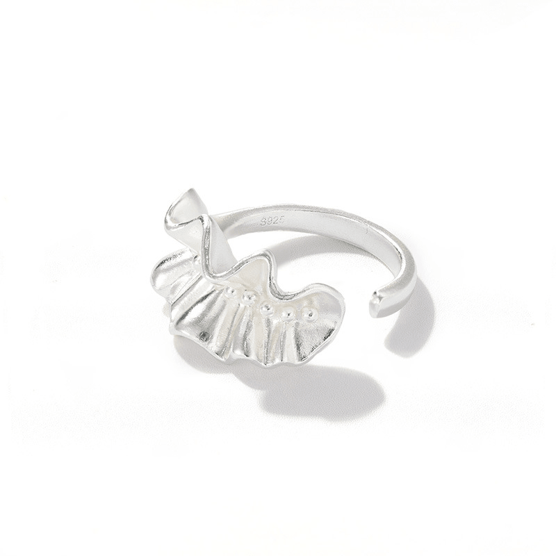 Sculptural Ruffle Adjustable Open Ring - floysun