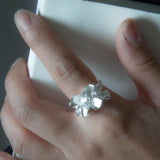 Sculptural Ruffle Adjustable Open Ring - floysun