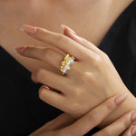 Sculptural Ruffle Adjustable Open Ring - floysun