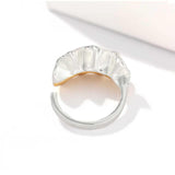 Sculptural Ruffle Adjustable Open Ring - floysun