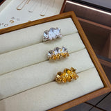 Sculptural Ruffle Adjustable Open Ring - floysun