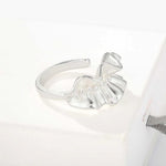 Sculptural Ruffle Adjustable Open Ring - floysun