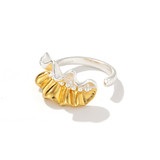 Sculptural Ruffle Adjustable Open Ring - floysun