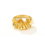 Sculptural Ruffle Adjustable Open Ring - floysun
