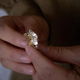 Sculptural Ruffle Adjustable Open Ring - floysun