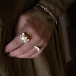 Sculptural Ruffle Adjustable Open Ring - floysun