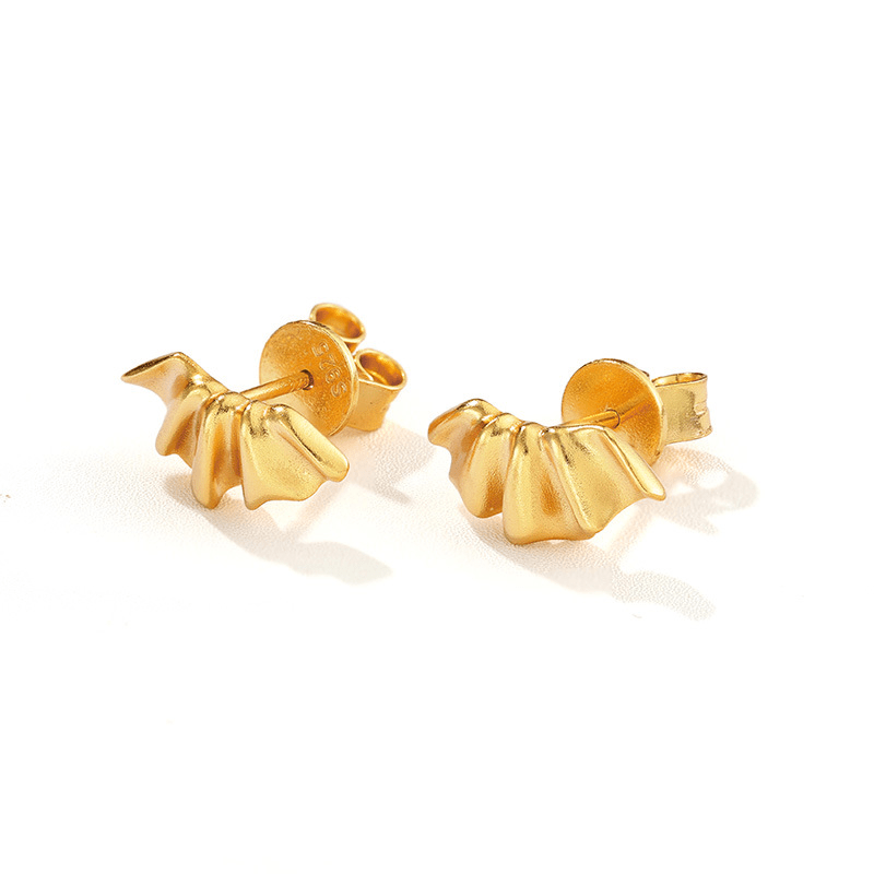 Sculptural Ruffle Stud Earrings - floysun