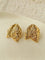 Sculptural Tulip Petal Stud Earrings - Organic Hammered Metal Bold Daily Studs - floysun