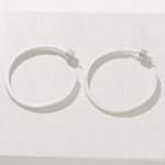 Sculptural White C-Hoop Statement Earrings - floysun