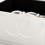 Sculptural White C-Hoop Statement Earrings - floysun