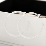 Sculptural White C-Hoop Statement Earrings - floysun