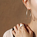 Sculptural White Ripple Adjustable Open Ring - floysun