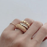 Sculptural Woven Lattice Wide Band Ring - floysun