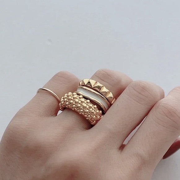 Sculptural Woven Lattice Wide Band Ring - floysun