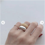 Sculptural Woven Lattice Wide Band Ring - floysun