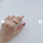 Sculptural Woven Lattice Wide Band Ring - floysun