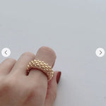 Sculptural Woven Lattice Wide Band Ring - floysun