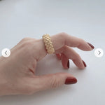 Sculptural Woven Lattice Wide Band Ring - floysun