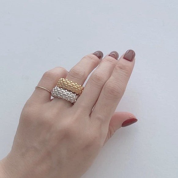 Sculptural Woven Lattice Wide Band Ring - floysun