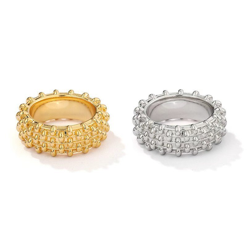 Sculptural Woven Lattice Wide Band Ring - floysun
