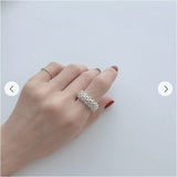 Sculptural Woven Lattice Wide Band Ring - floysun