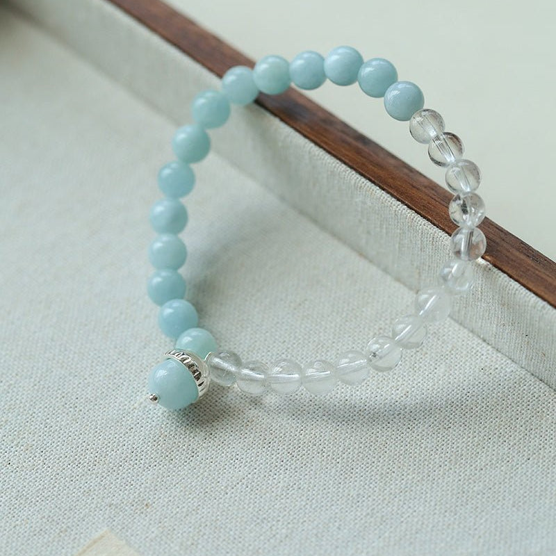Sea of Stars Bracelet – Aquamarine & White Crystal - floysun