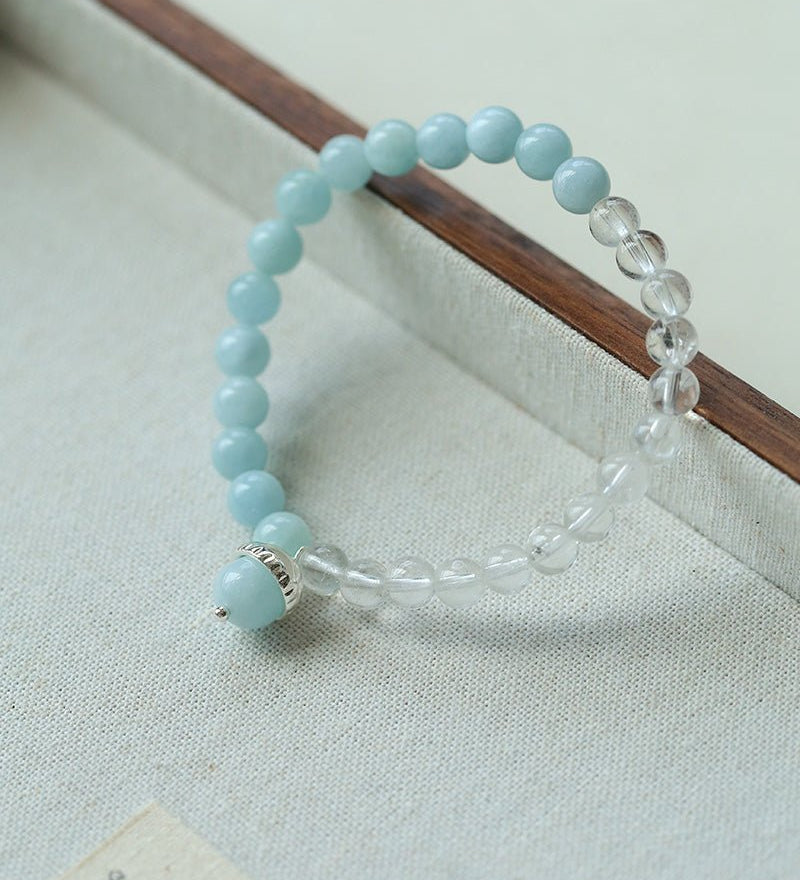 Sea of Stars Bracelet – Aquamarine & White Crystal - floysun