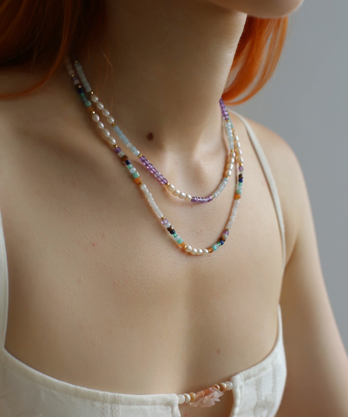 Secret Garden Colored Stone Beaded Necklace - Multi Stone - floysun