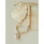 Shell & Baroque Pearl Beaded Necklace - floysun