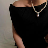Shell & Baroque Pearl Beaded Necklace - floysun