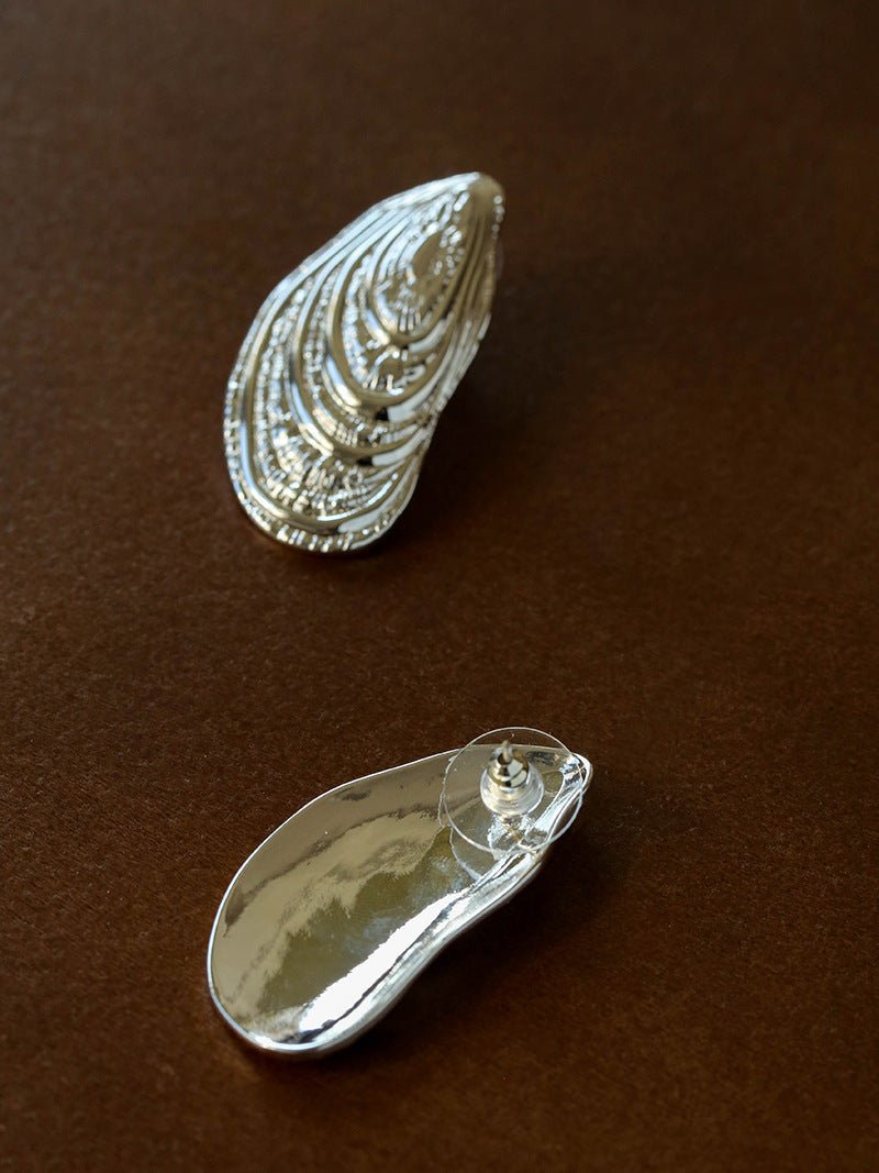 Shell - Inspired Textured Metal Earrings - floysun