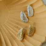Shell - Inspired Textured Metal Earrings - floysun