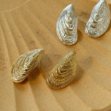 Shell - Inspired Textured Metal Earrings - floysun