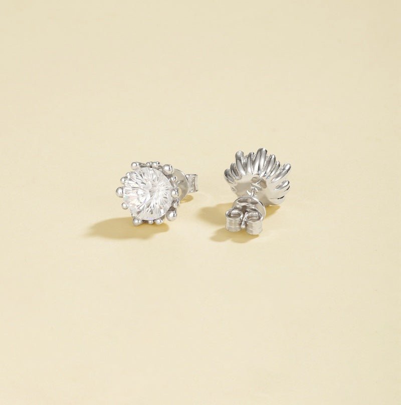 Shimmering Cubic Zirconia Stud Earrings - floysun