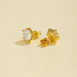 Shimmering Cubic Zirconia Stud Earrings - floysun