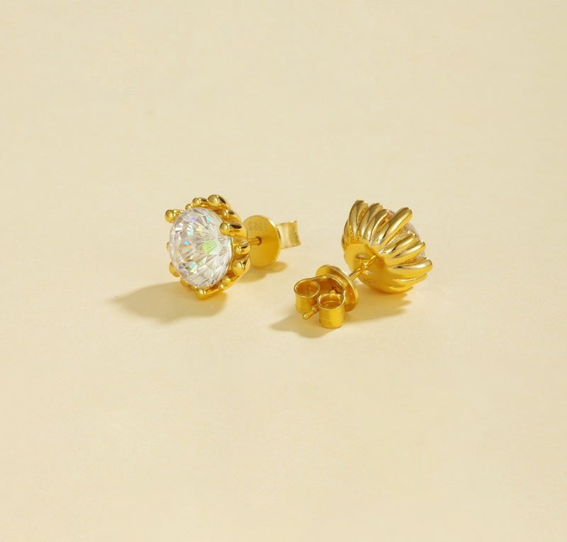 Shimmering Cubic Zirconia Stud Earrings - floysun
