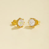 Shimmering Cubic Zirconia Stud Earrings - floysun